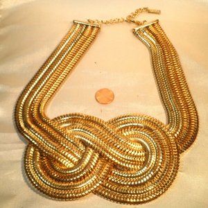 Vintage MIKA Statement Necklace Gold Tone